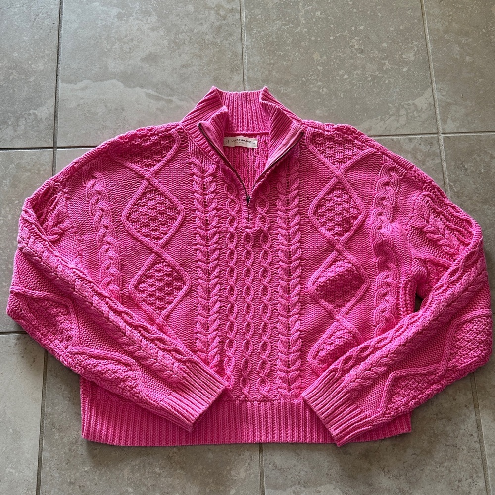 Lucky Brand Pink Cable Knit Med